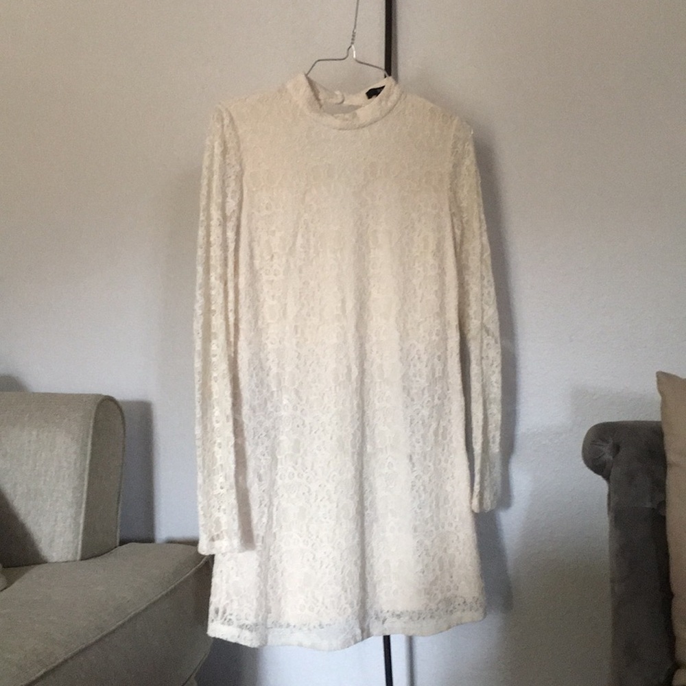 Cream lace overlay dress